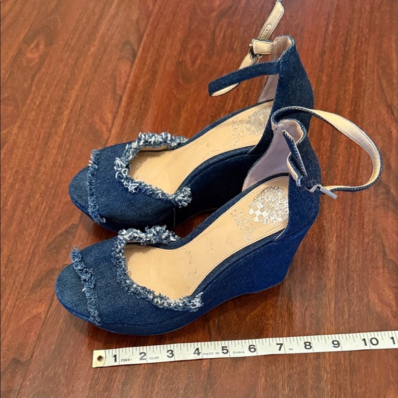 Vince Camuto Denim Wedge Sandals - Picture 5 of 5